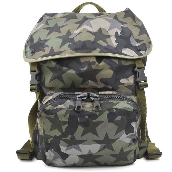 VALENTINO GARAVANI Khaki Leather Backpack - Picture 1 of 5